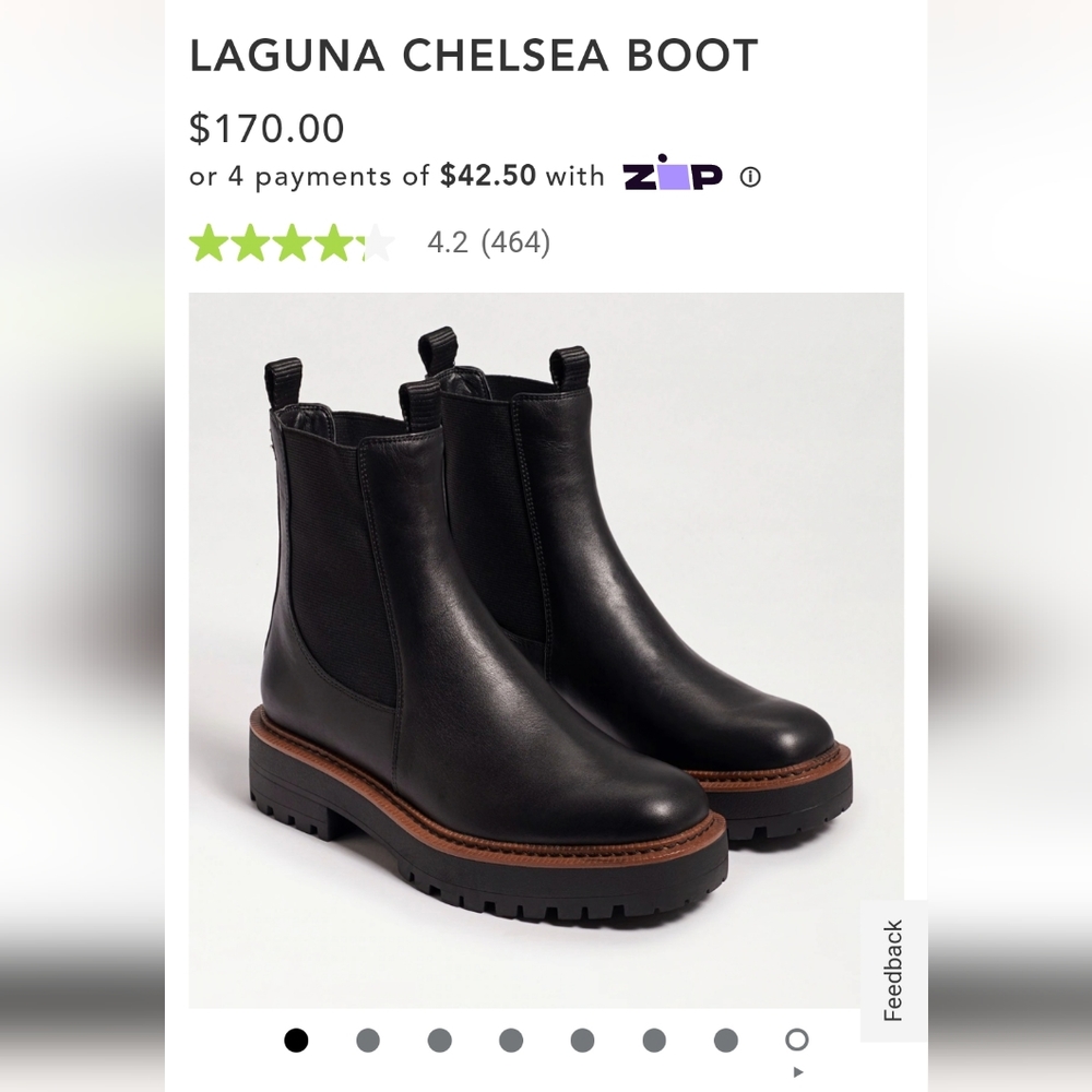Sam Edelman Black Waterproof Laguna Chelsea Boot in women's size 7.5W